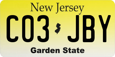 NJ license plate C03JBY