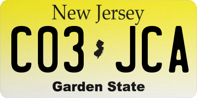 NJ license plate C03JCA