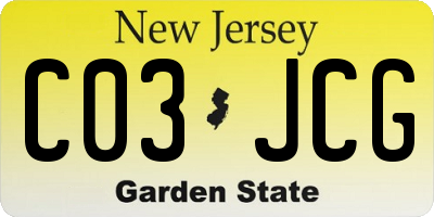 NJ license plate C03JCG