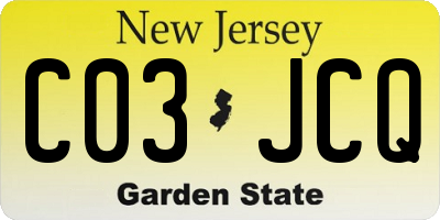 NJ license plate C03JCQ