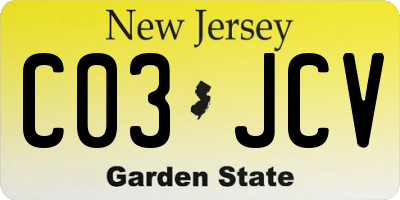 NJ license plate C03JCV