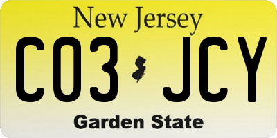 NJ license plate C03JCY