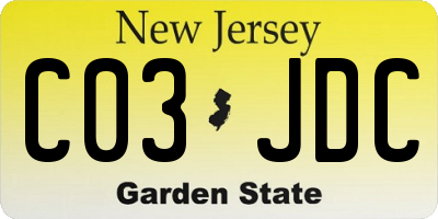 NJ license plate C03JDC