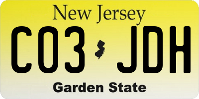 NJ license plate C03JDH