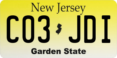NJ license plate C03JDI