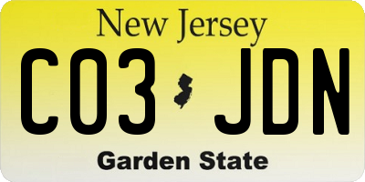 NJ license plate C03JDN