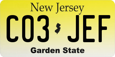NJ license plate C03JEF