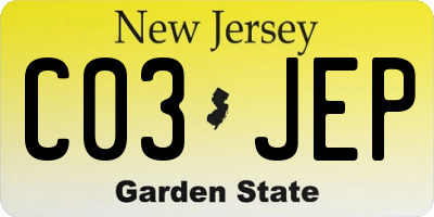 NJ license plate C03JEP