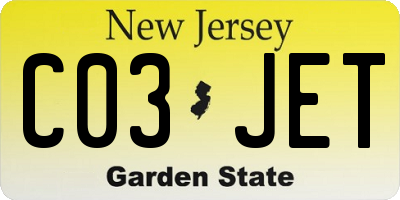 NJ license plate C03JET