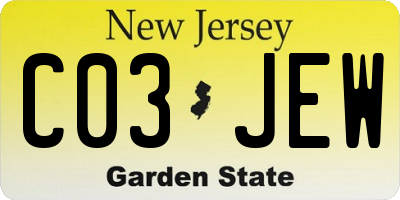 NJ license plate C03JEW