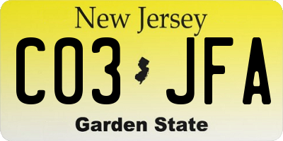 NJ license plate C03JFA