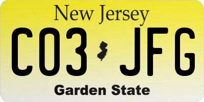 NJ license plate C03JFG