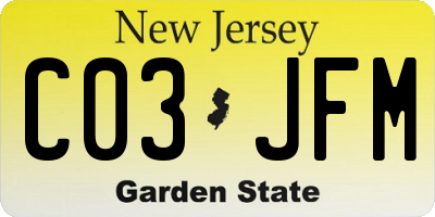 NJ license plate C03JFM