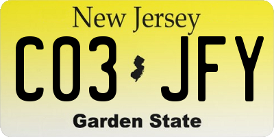 NJ license plate C03JFY