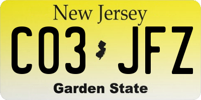 NJ license plate C03JFZ