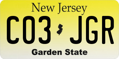 NJ license plate C03JGR