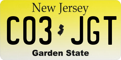 NJ license plate C03JGT