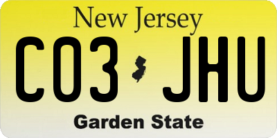 NJ license plate C03JHU