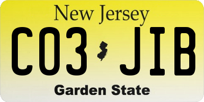 NJ license plate C03JIB