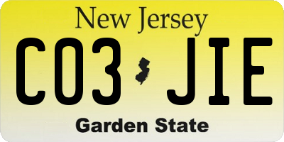 NJ license plate C03JIE