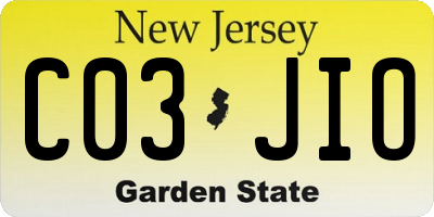 NJ license plate C03JIO