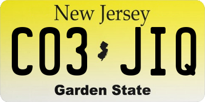 NJ license plate C03JIQ