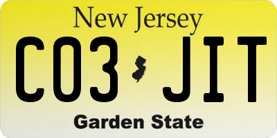 NJ license plate C03JIT