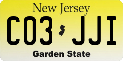 NJ license plate C03JJI