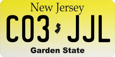 NJ license plate C03JJL