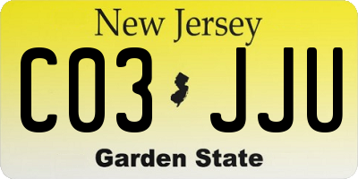 NJ license plate C03JJU