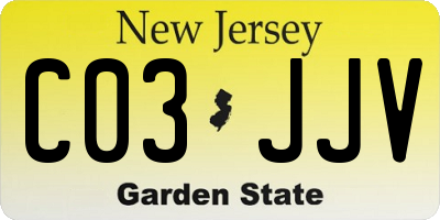 NJ license plate C03JJV