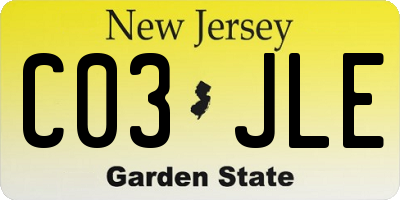 NJ license plate C03JLE