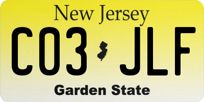 NJ license plate C03JLF