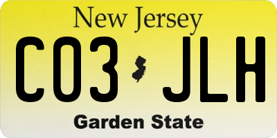 NJ license plate C03JLH