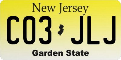 NJ license plate C03JLJ