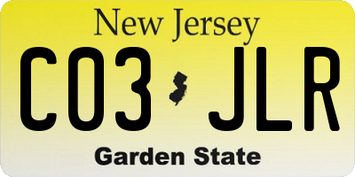NJ license plate C03JLR