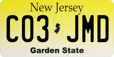 NJ license plate C03JMD