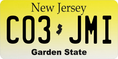 NJ license plate C03JMI