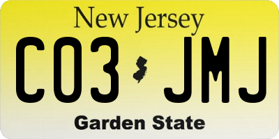 NJ license plate C03JMJ