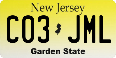 NJ license plate C03JML