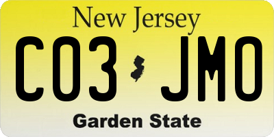 NJ license plate C03JMO