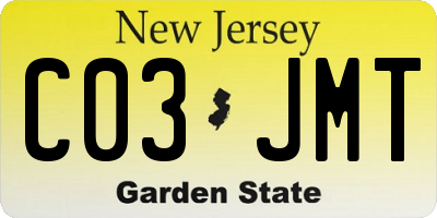 NJ license plate C03JMT