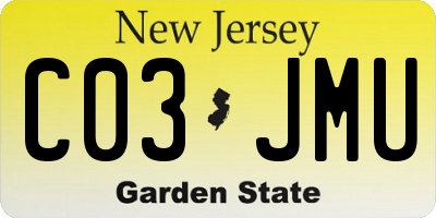 NJ license plate C03JMU