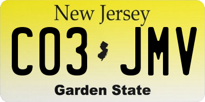 NJ license plate C03JMV