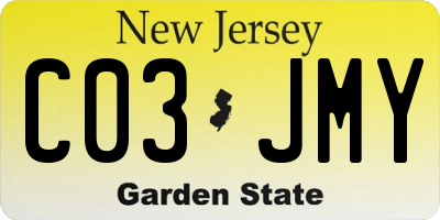 NJ license plate C03JMY