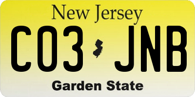 NJ license plate C03JNB