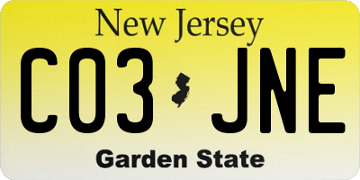NJ license plate C03JNE