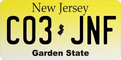 NJ license plate C03JNF