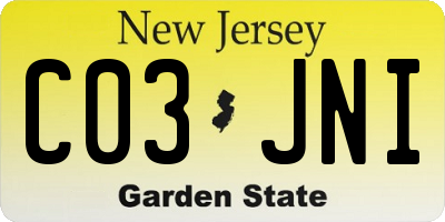 NJ license plate C03JNI