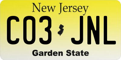 NJ license plate C03JNL